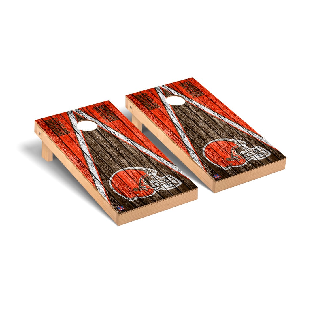 2 WATERPROOF Cornhole Wraps Cleveland Brown and Orange 