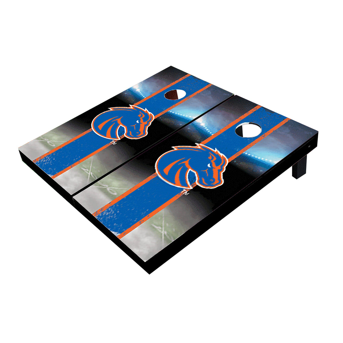 Boise State Broncos Field Long Stripe Matching Royal Cornhole Board Set