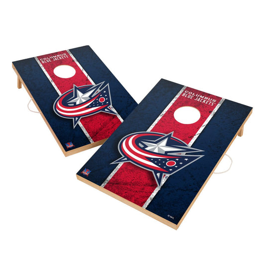 Vintage Columbus Blue Jackets Solid Wood 2x3 Cornhole Set