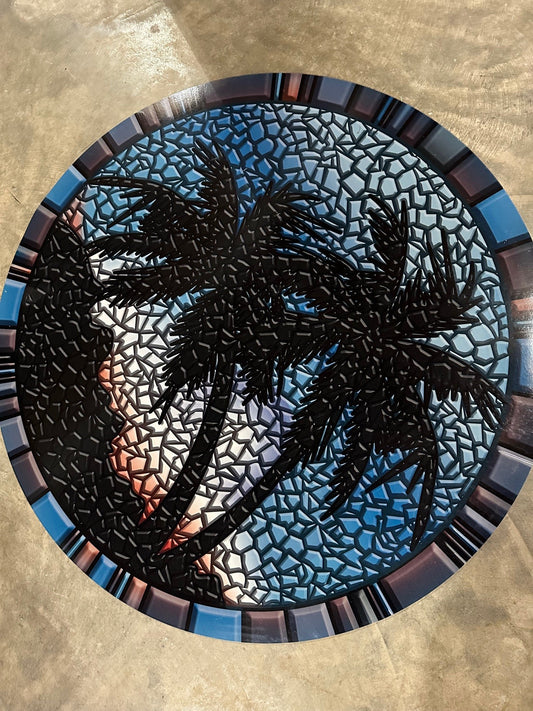 Scratch & Dent - Blue Palm Trees 29" Poolmat