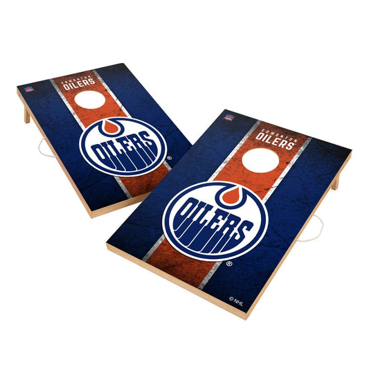 Vintage Edmonton Oilers Solid Wood 2x3 Cornhole Set