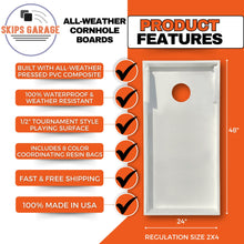 all weather cornhole specs image
