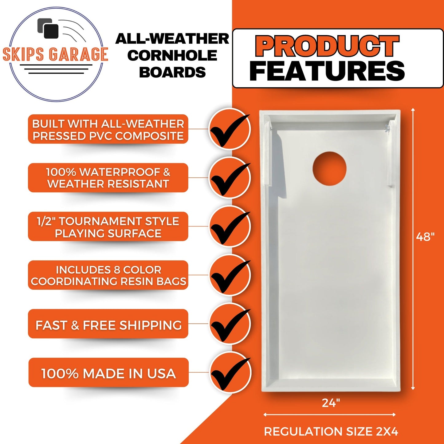 all weather cornhole specs image