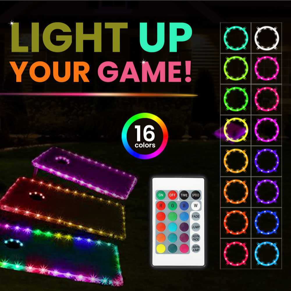 cornhole multicolor lights