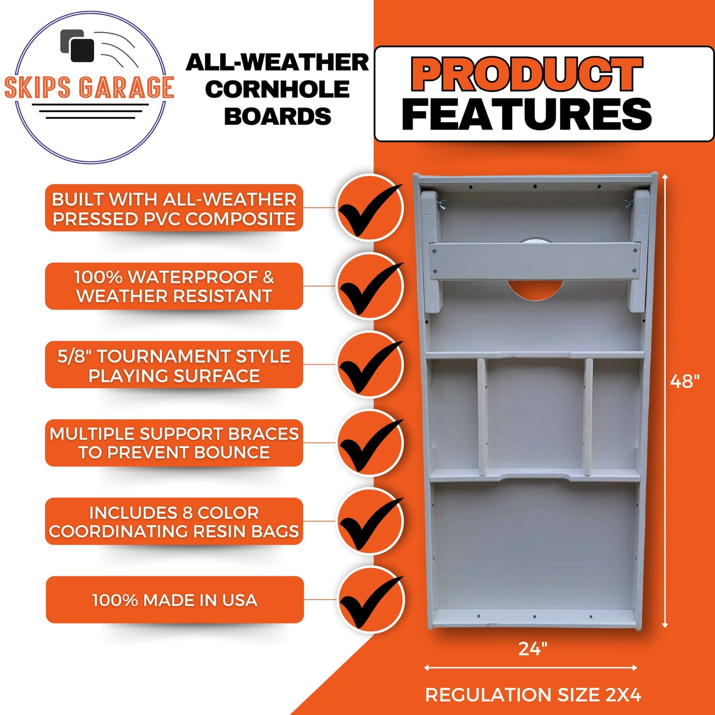 all weather cornhole specs