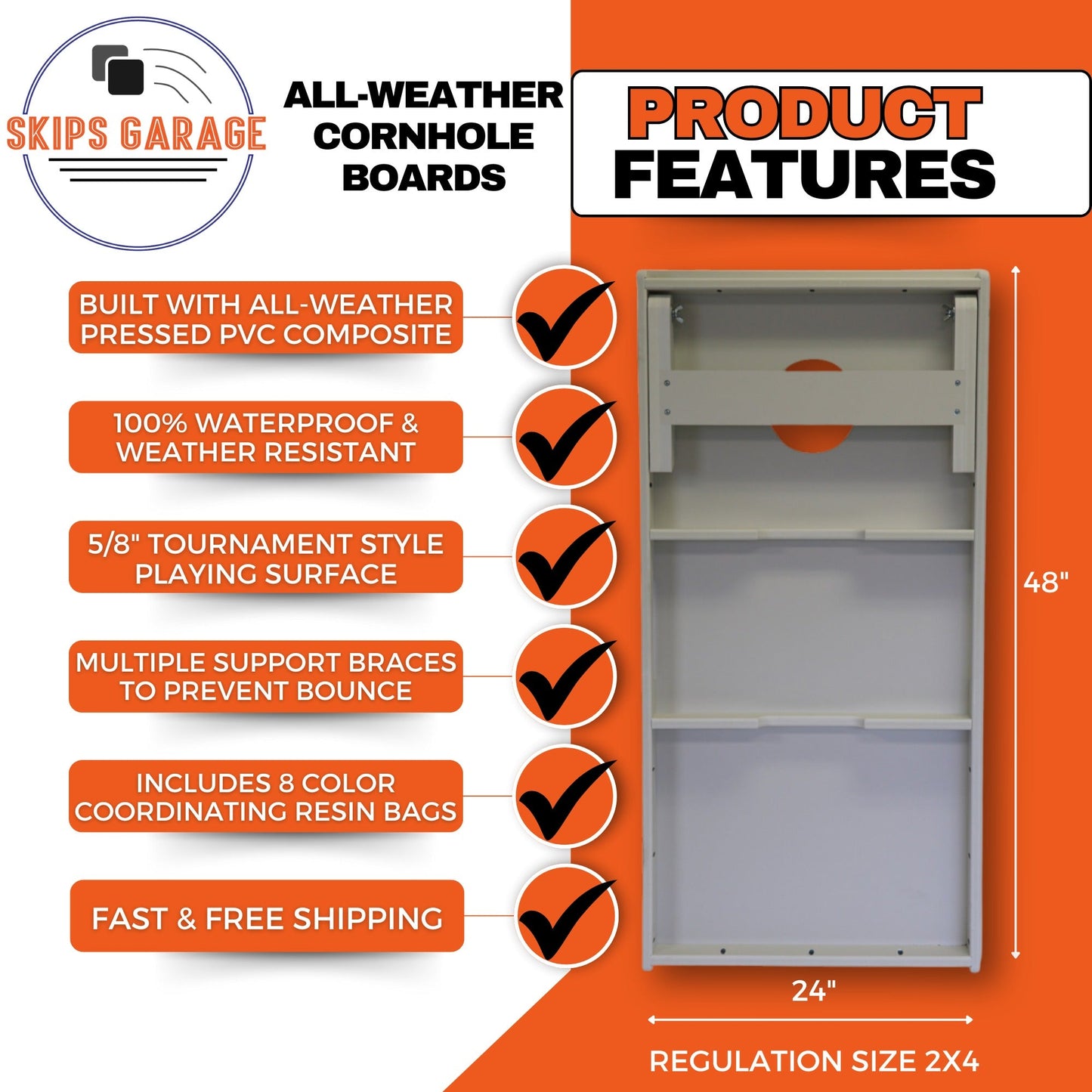 all weather cornhole specs