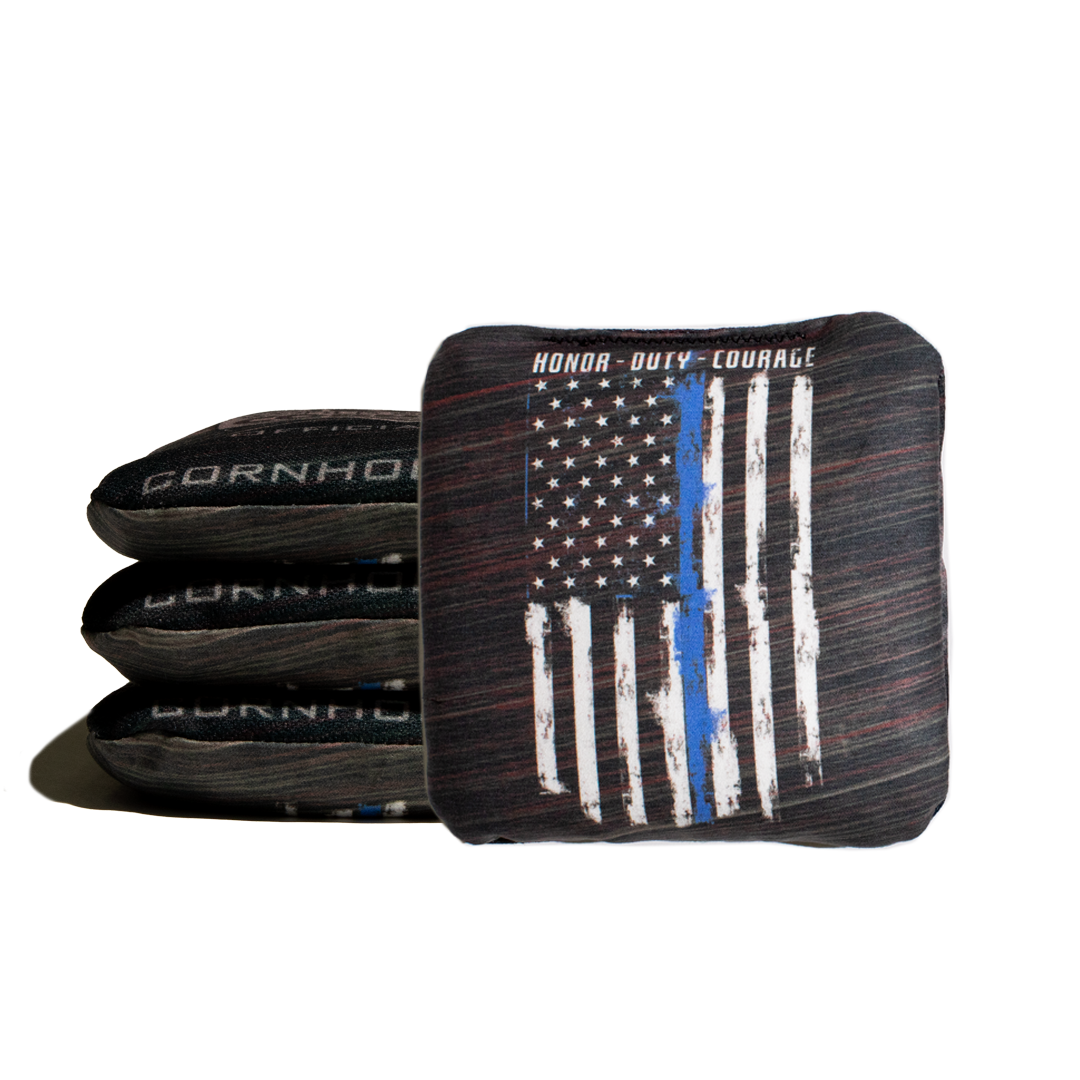 Thin Blue Line Black Cornhole Bags