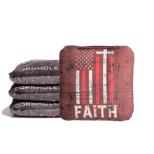 Faith Flag Red Cornhole Bags
