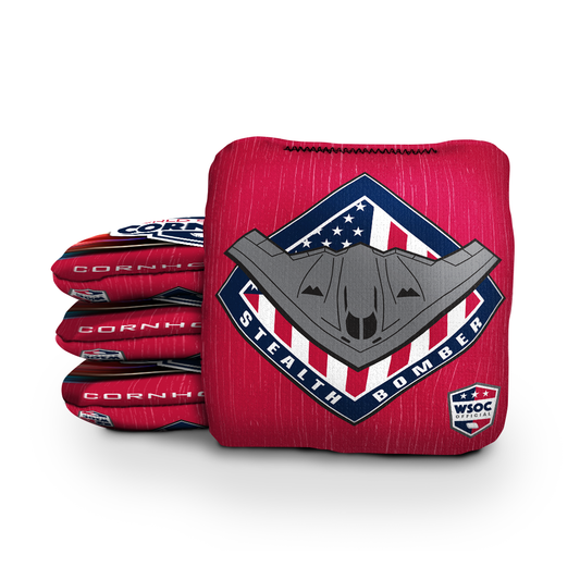 Stealth Bomber Red Cornhole Bags