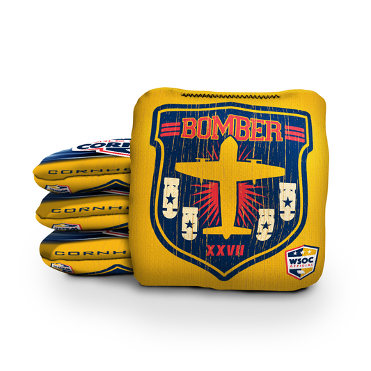 Vintage American Bomber Yellow Cornhole Bags