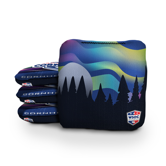 Northern Lights Purple Cornhole Bags