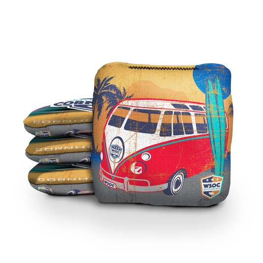 Surfer Van Yellow Cornhole Bags