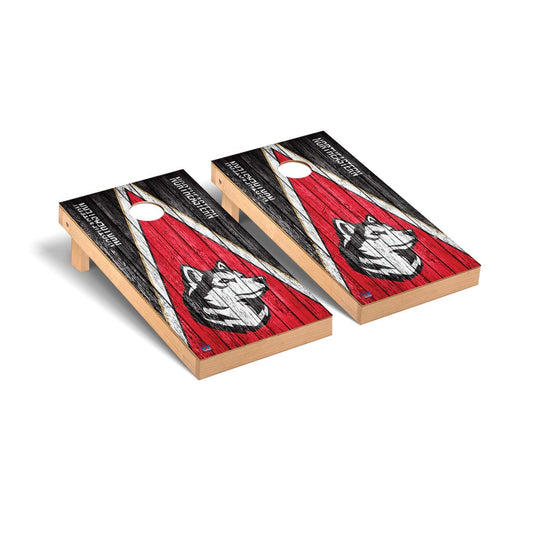 Northeastern NU Huskies Cornhole Board Set - Triangle Weathered Version