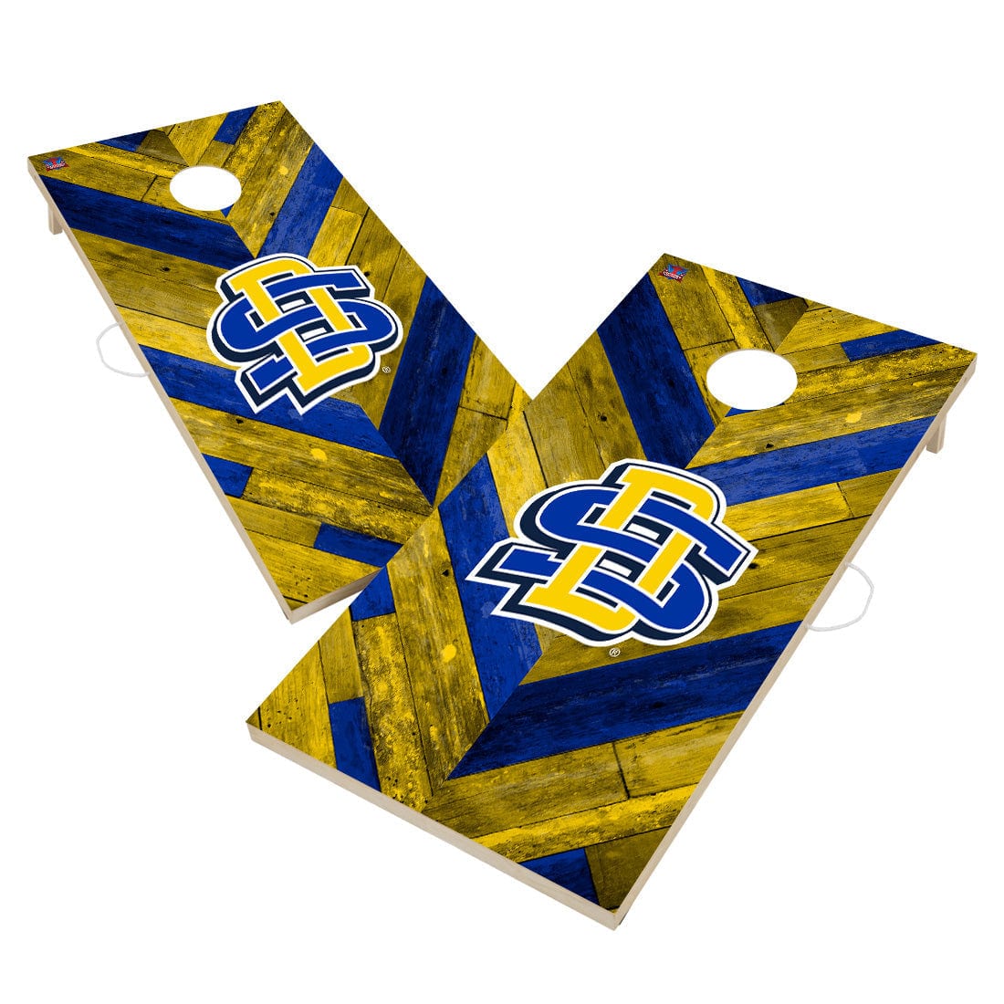 South Dakota State Jackrabbits Cornhole Board Set - Herringbone Design