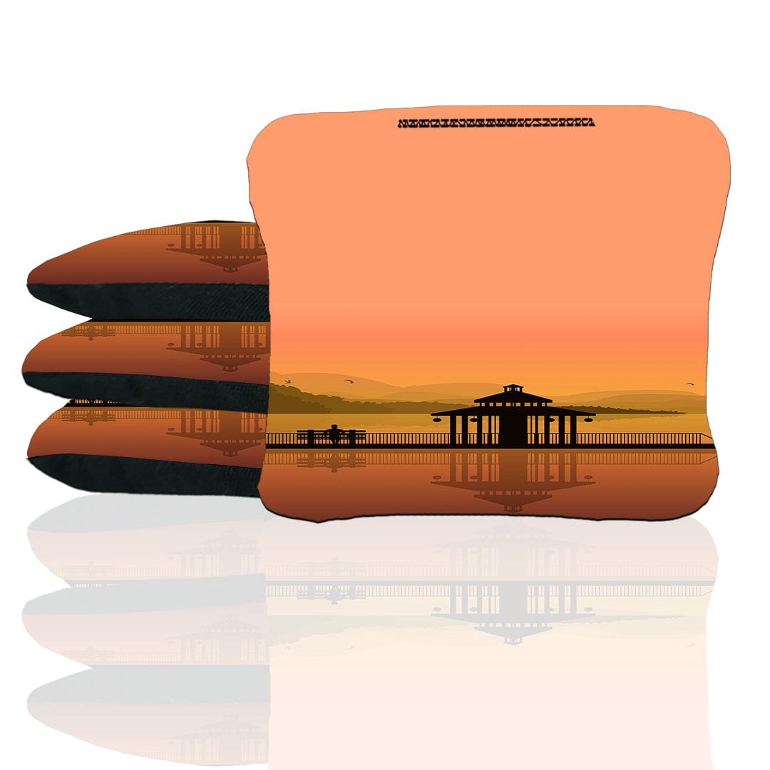 Orange Lake Sunset Cornhole Bags