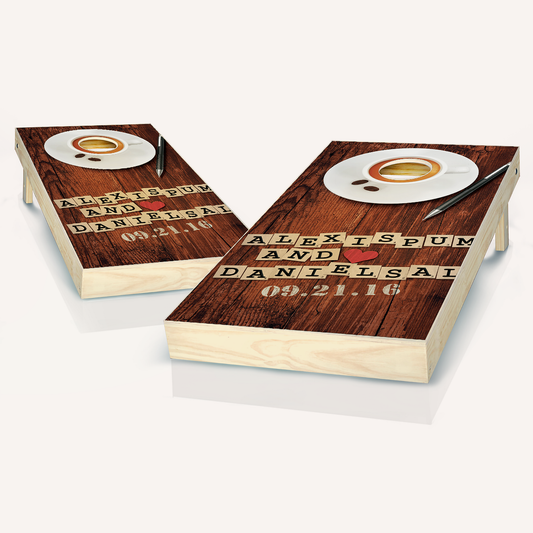 Couples Wordgame Wedding Cornhole Boards