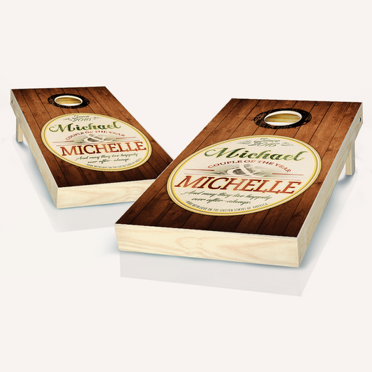 Wedding Emblem Rustic Cornhole Boards