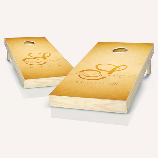 Wedding Letter Rustic Cornhole Boards