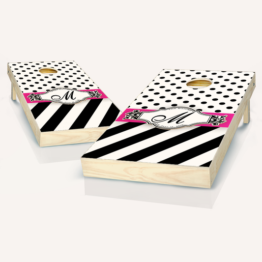 Wedding Black Ribbon Cornhole Boards