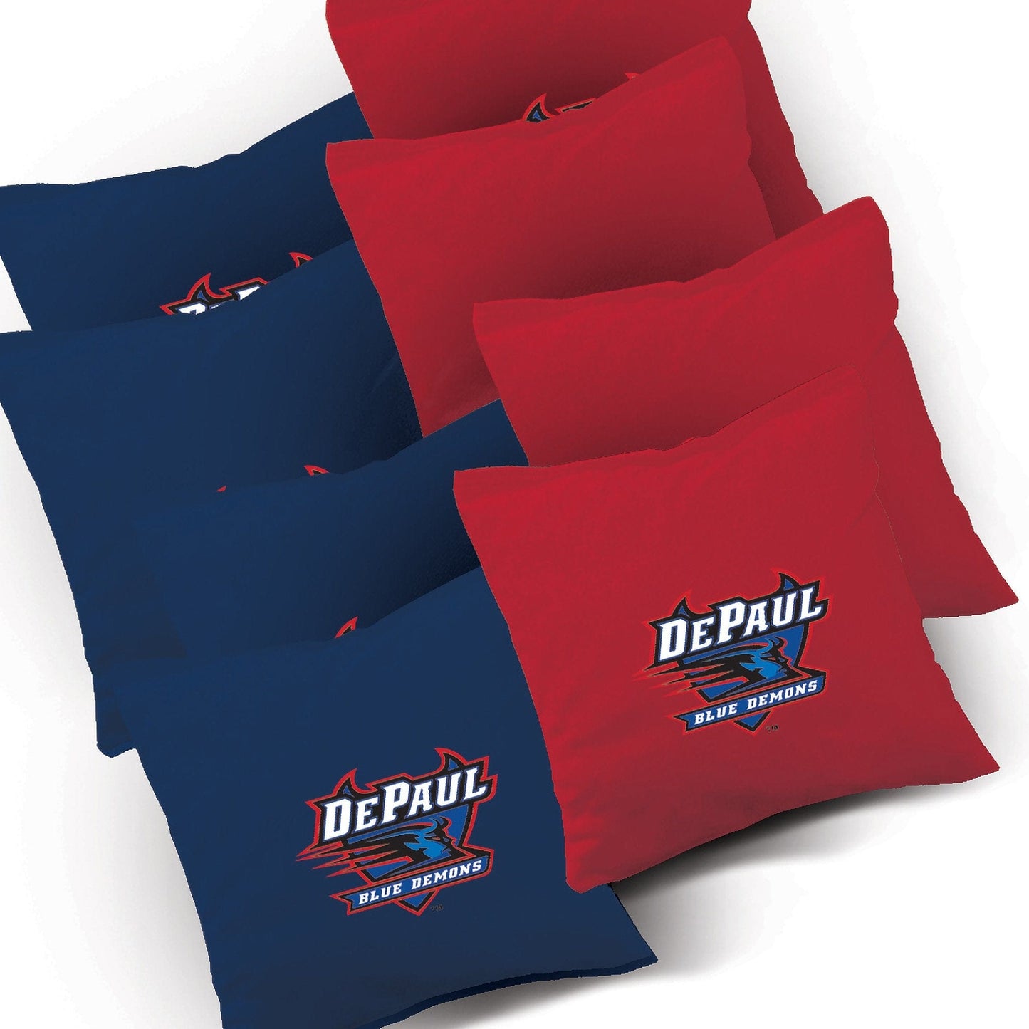 DePaul Swoosh team logo corn hole bags