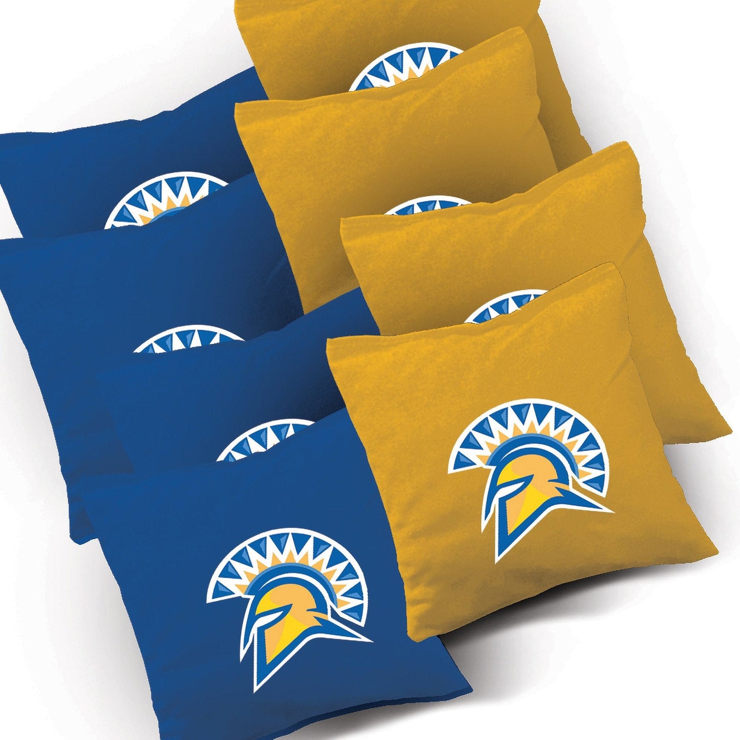 San Jose State Swoosh team logo corn hole bags