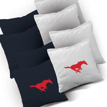 SMU Mustangs Swoosh team logo corn hole bags
