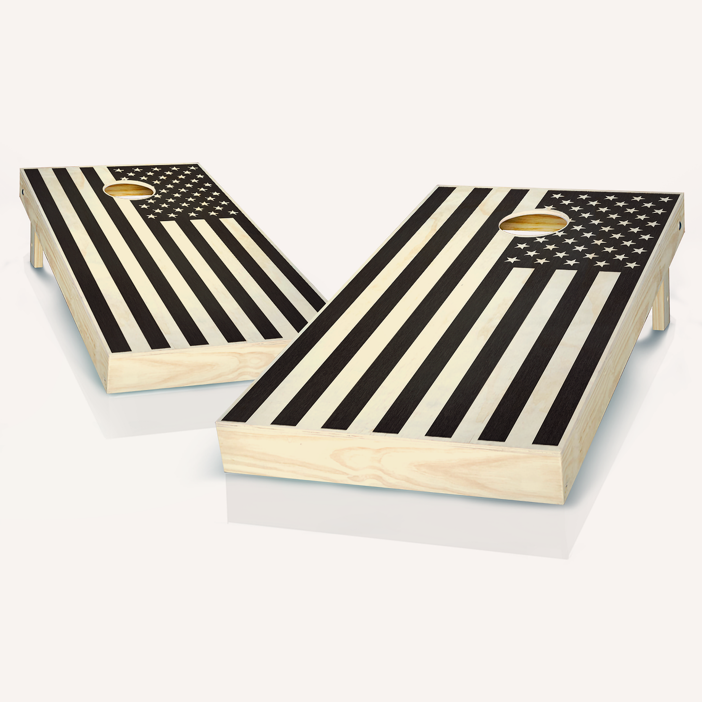 American Flag Ebony Cornhole Boards