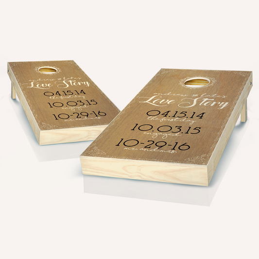 Love Story Wedding Cornhole Boards