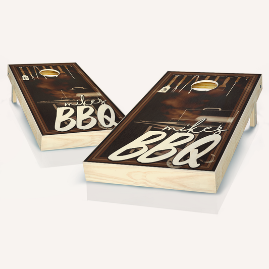 BBQ Ebony Wedding Cornhole Boards