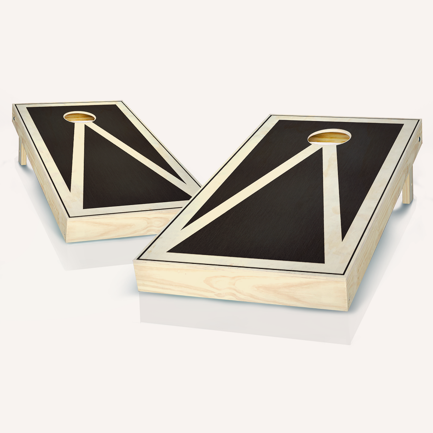 Pyramid Border Ebony Cornhole Boards