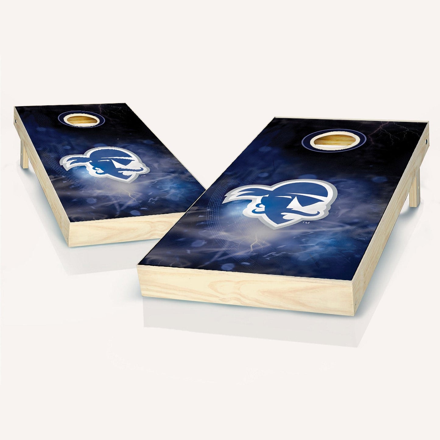 Seton Hall Smoke Cornhole Boards