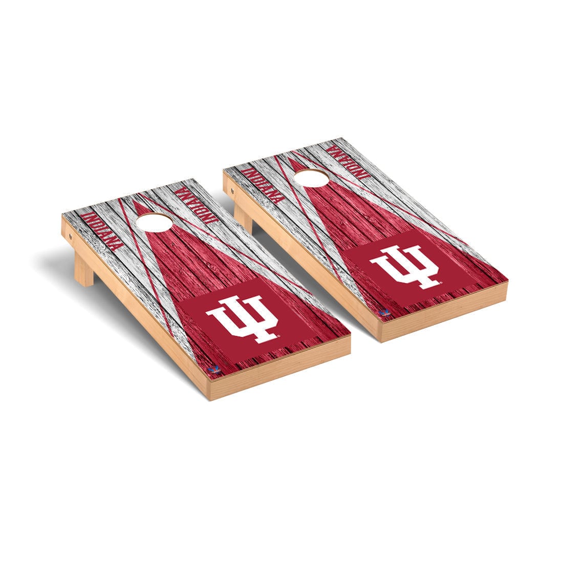 Indiana Hoosiers Cornhole Board Set - Triangle Weathered Version