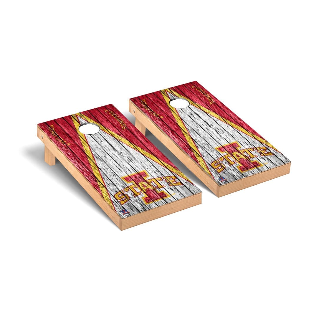 Iowa State Cyclones Cornhole Board Set - Triangle Weathered Version