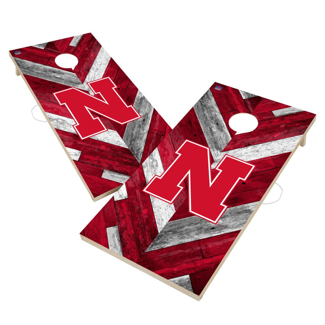 Nebraska Cornhuskers Cornhole Board Set - Herringbone Design