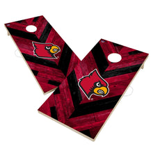 Louisville Cardinals Cornhole Board Set - Herringbone Design
