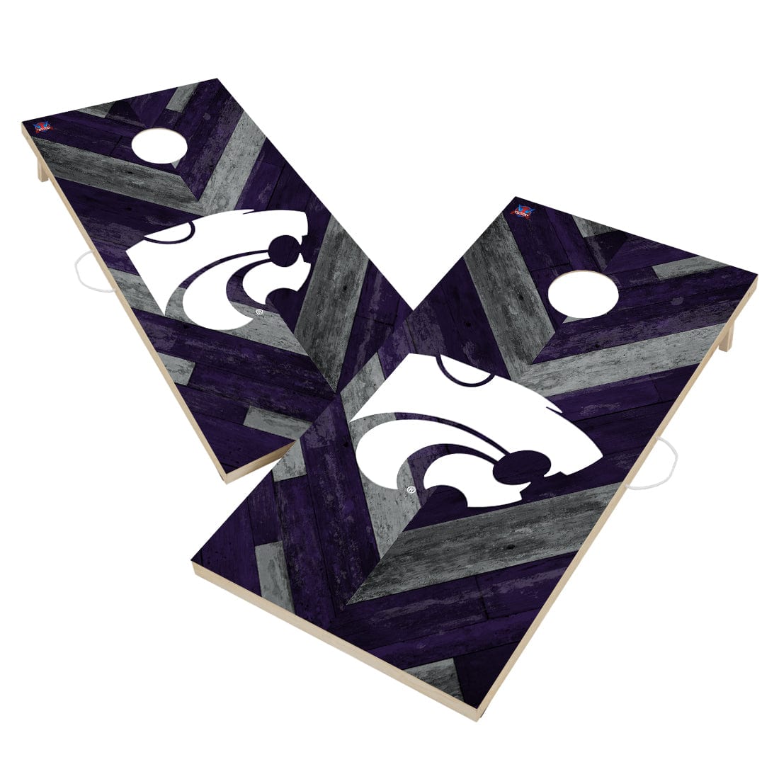 Kansas State University Wildcats Cornhole Board Set - Herringbone Design