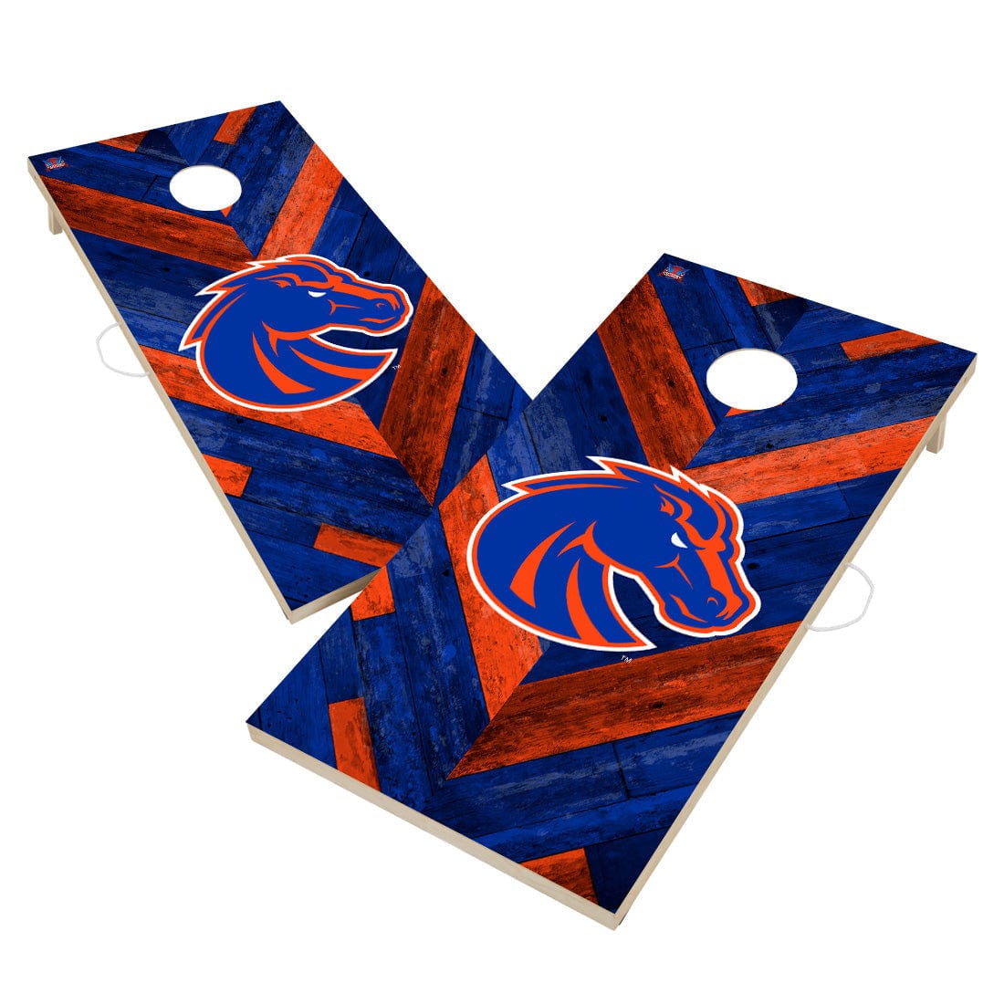 Boise State University Broncos Cornhole Board Set - Herringbone Design