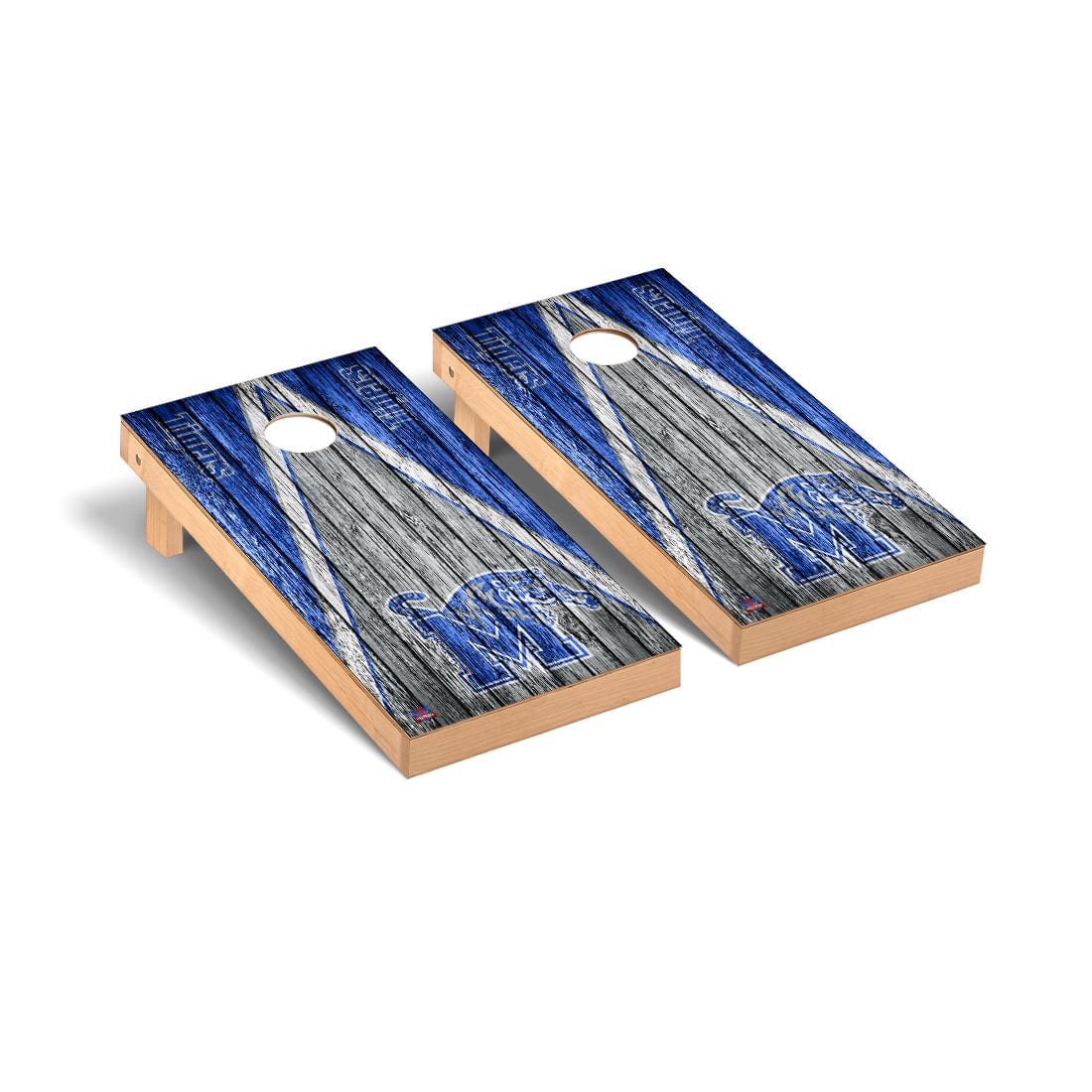 Memphis Tigers Cornhole Board Set - Triangle Weathered Version