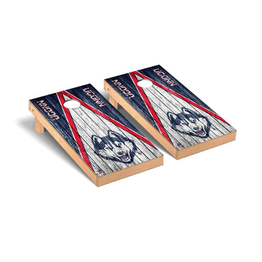 Connecticut UCONN Huskies Cornhole Board Set - Triangle Weathered Version