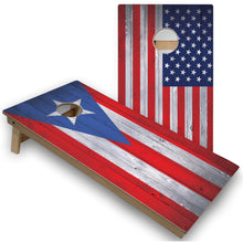 Puerto Rico & USA Flag Cornhole Boards
