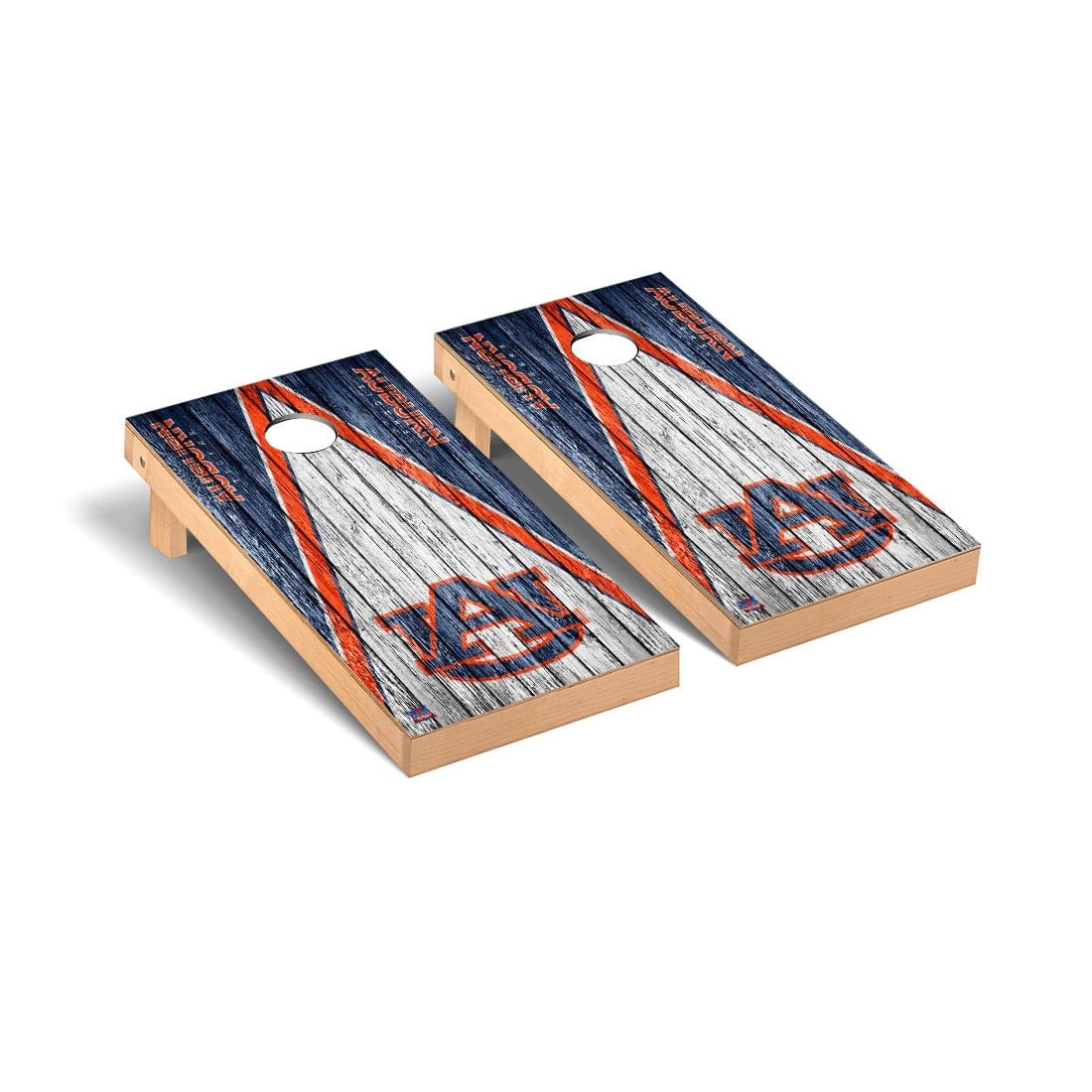 Auburn Tigers Cornhole Board Set - Triangle Weathered Version