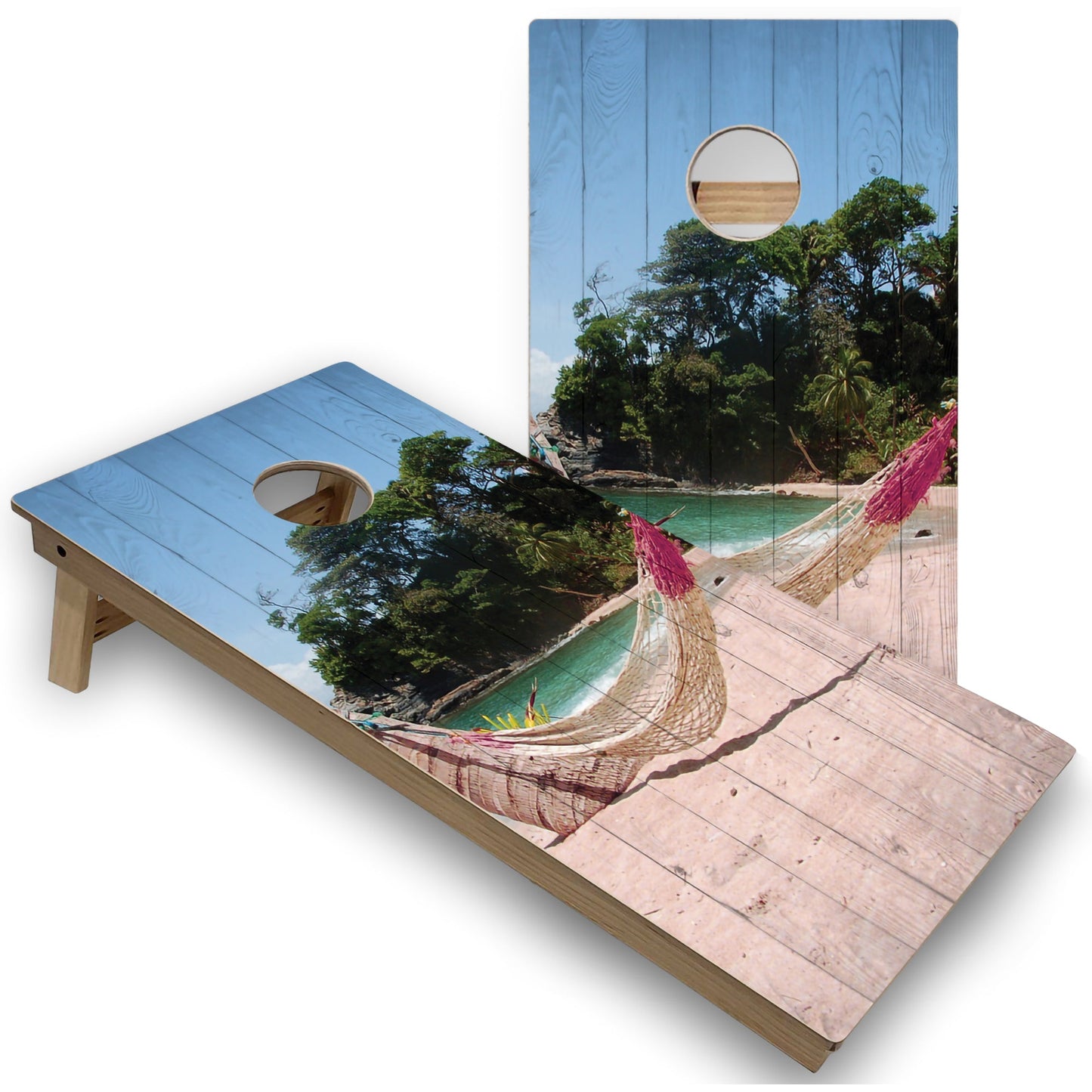 Beach Hammock Cornhole Boards