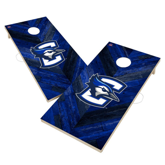 Creighton University Bluejays Cornhole Board Set - Herringbone Design