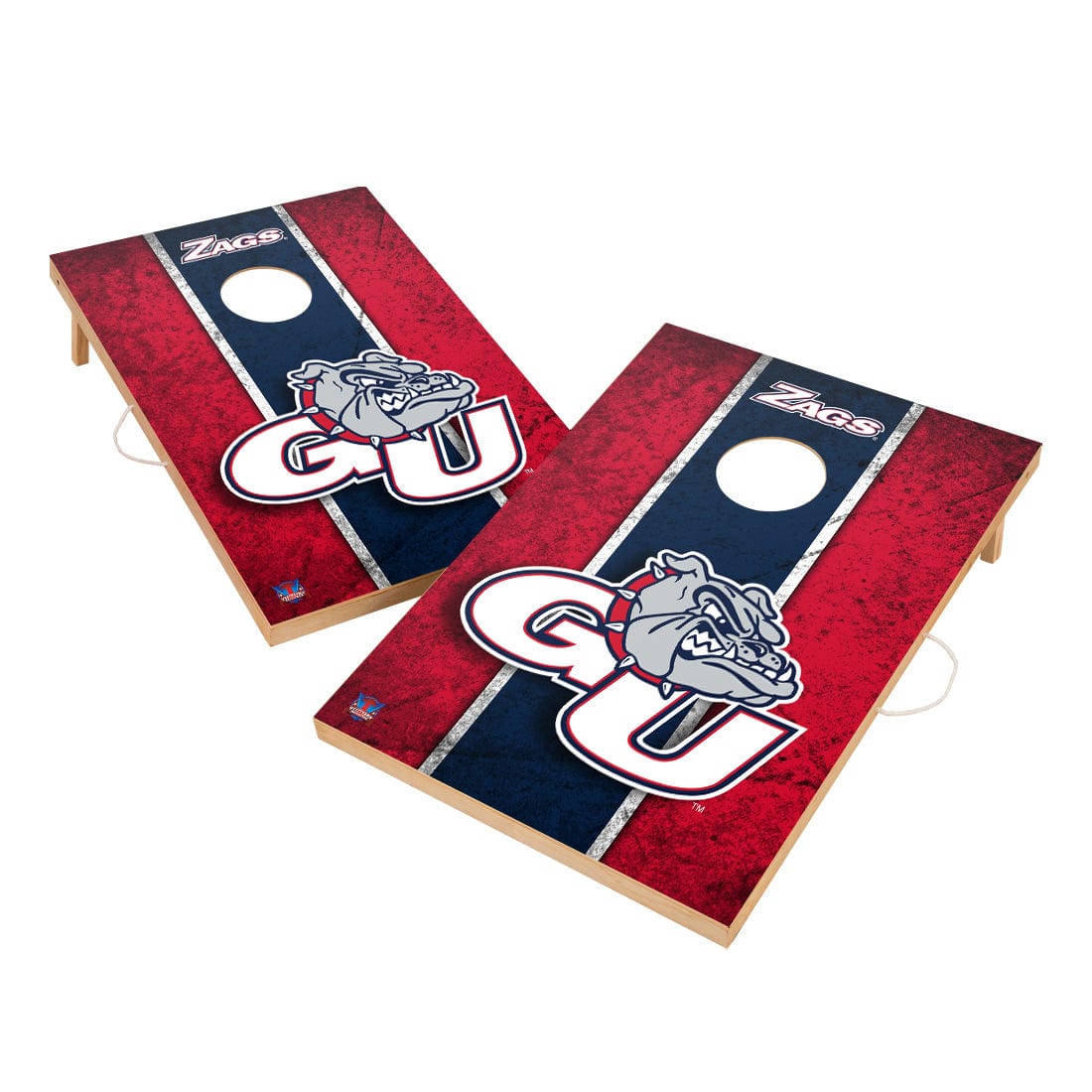 Vintage Gonzaga University Bulldogs ZAGS Solid Wood 2x3 Cornhole Set