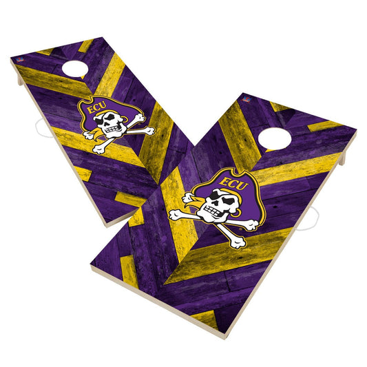 East Carolina University ECU Pirates Cornhole Board Set - Herringbone Design