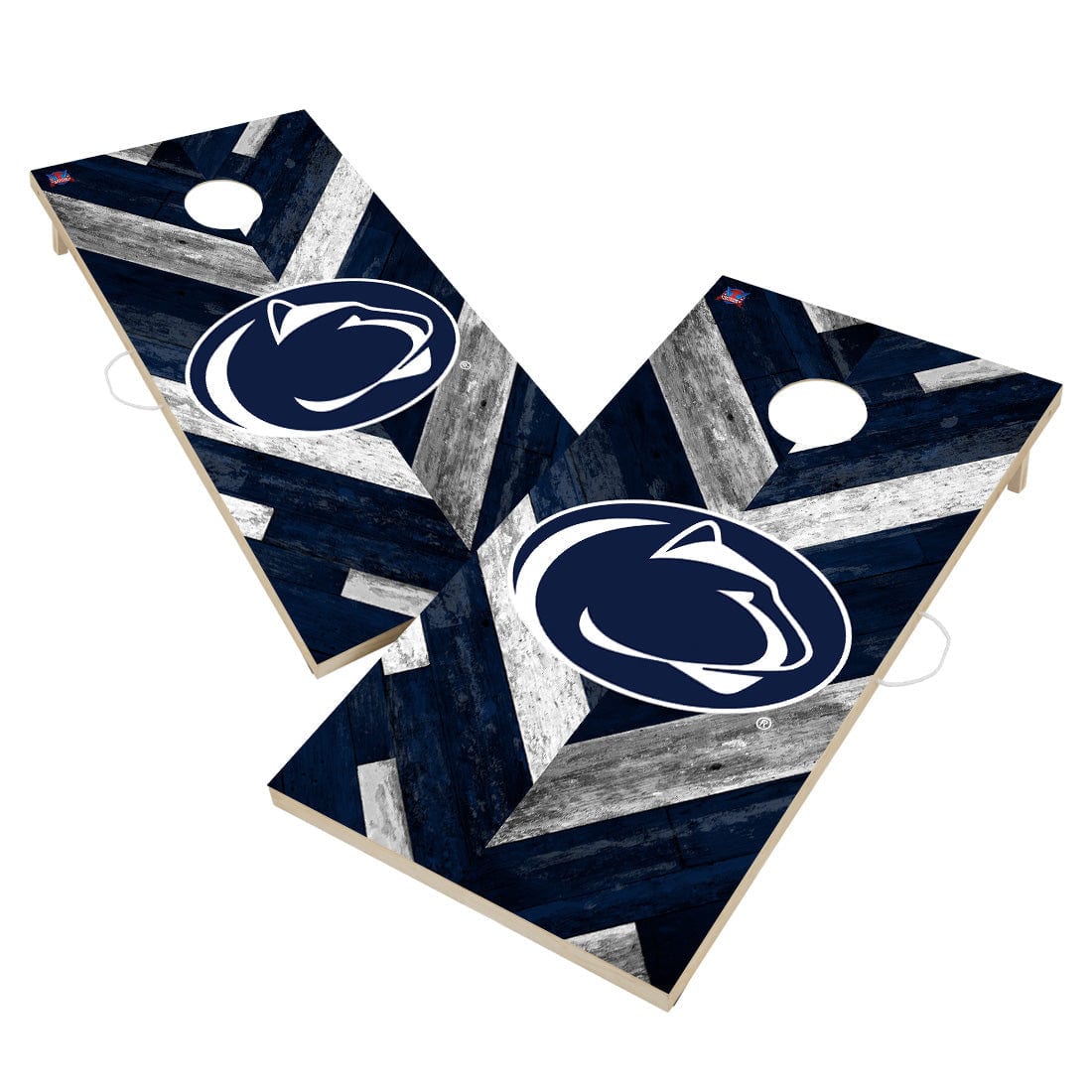 Penn State University Nittany Lions Cornhole Board Set - Herringbone Design