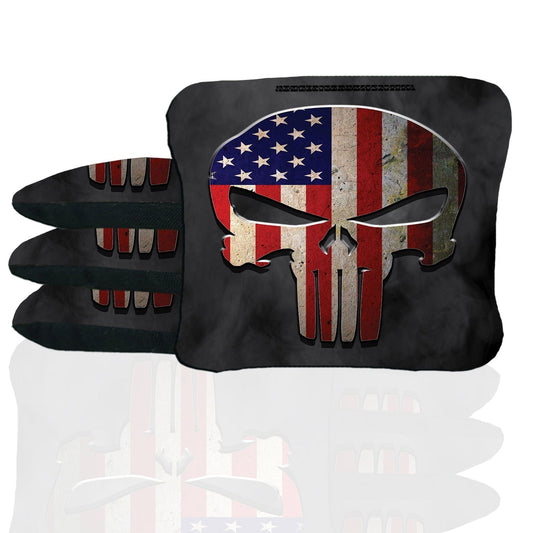 American Flag Punisher Skull Cornhole Bags