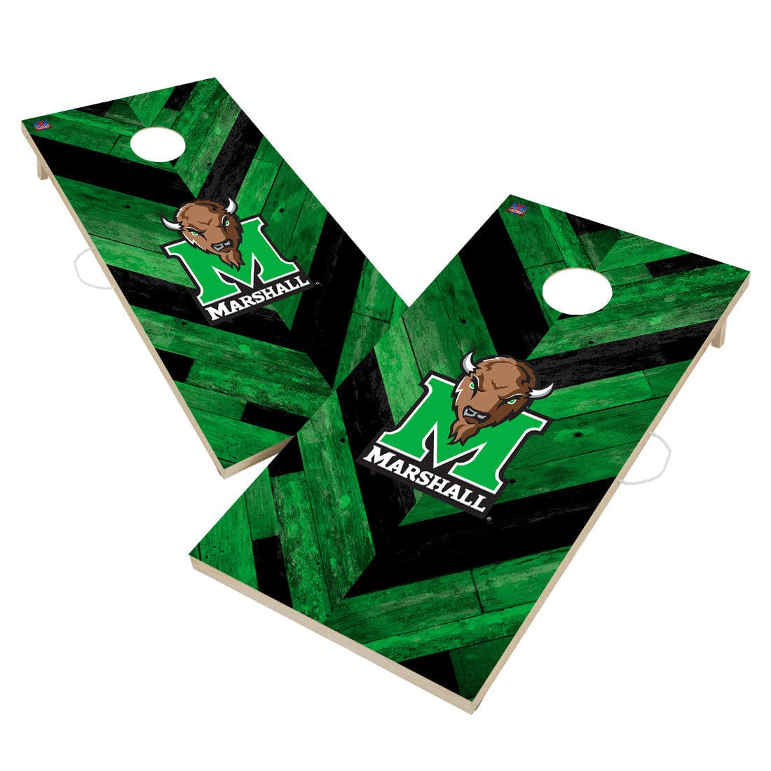 Marshall Thundering Herd Cornhole Board Set - Herringbone Design