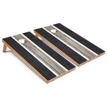 Dark Grey Striped All-Weather Cornhole Set
