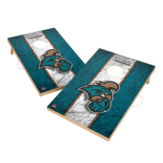 Vintage Coastal Carolina Chanticleers Solid Wood 2x3 Cornhole Set